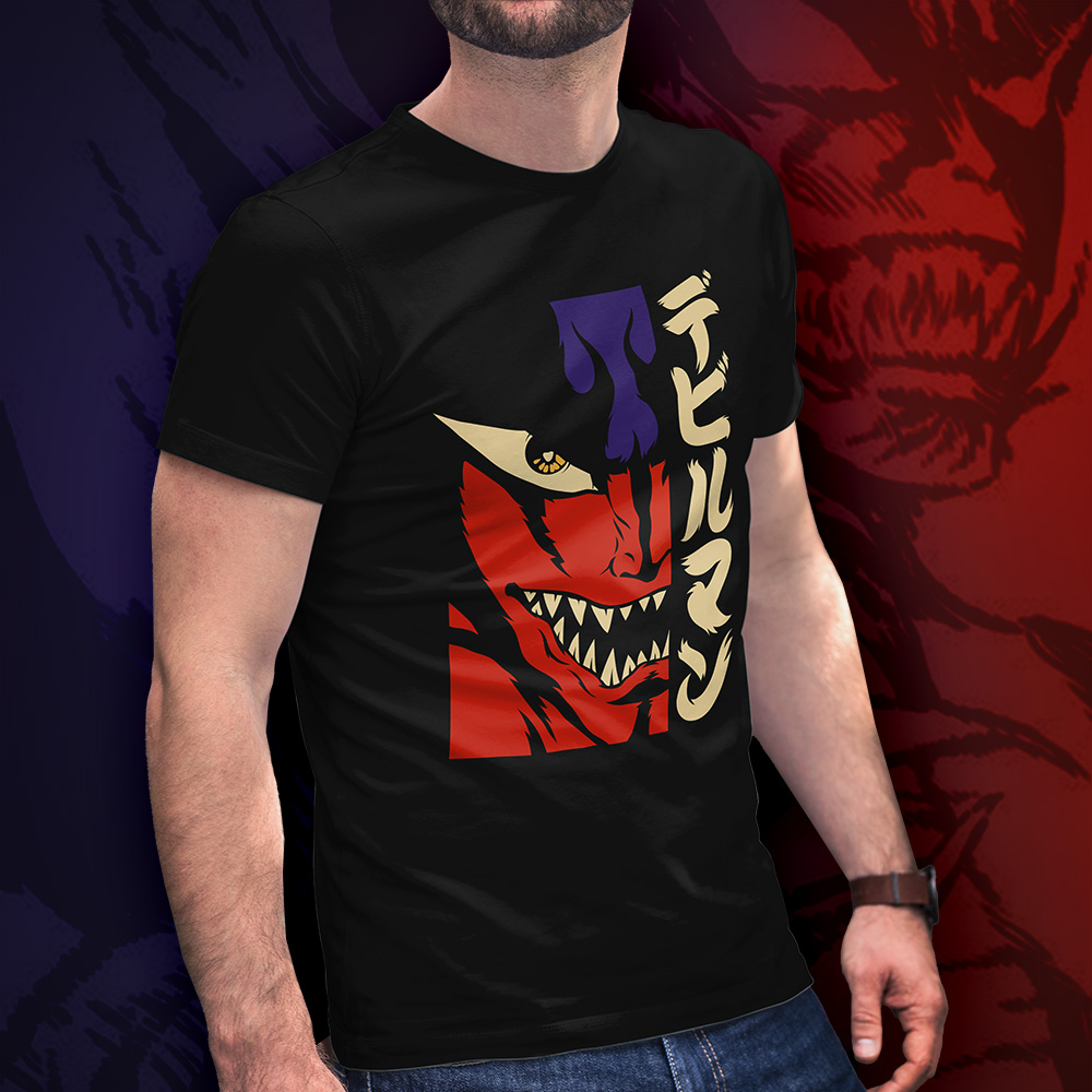 Eco Tshirt | Angry Devilman <i class="fa fa-leaf" style="color:#02b620;"></i> - Image 2