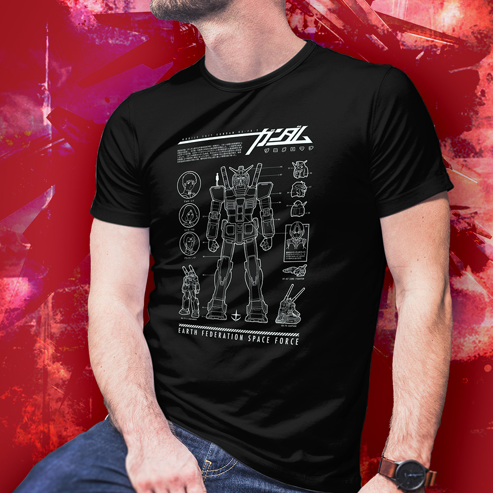 Eco Tshirt | Gunpla RX78 Neg <i class="fa fa-leaf" style="color:#02b620;"></i> - Image 3