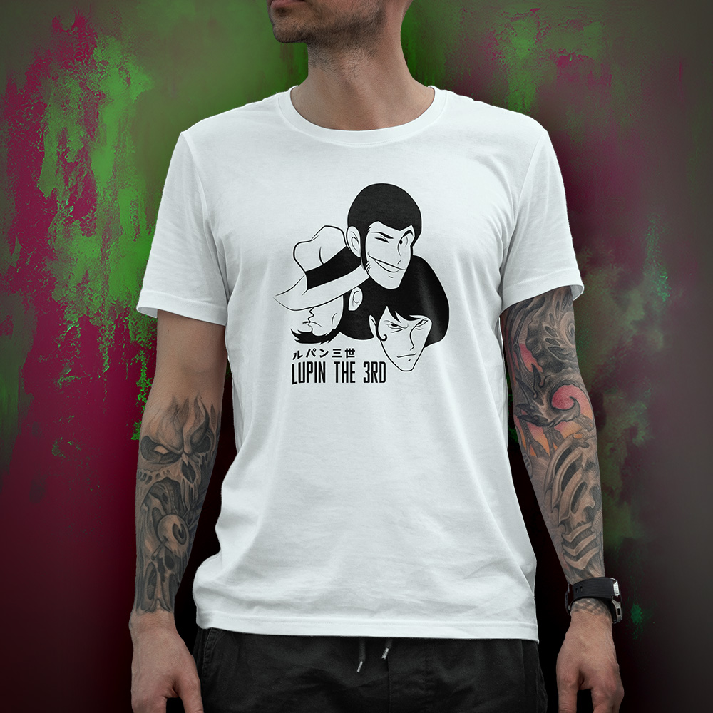 Eco Tshirt | Lupin 3 Head <i class="fa fa-leaf" style="color:#02b620;"></i> - Image 2