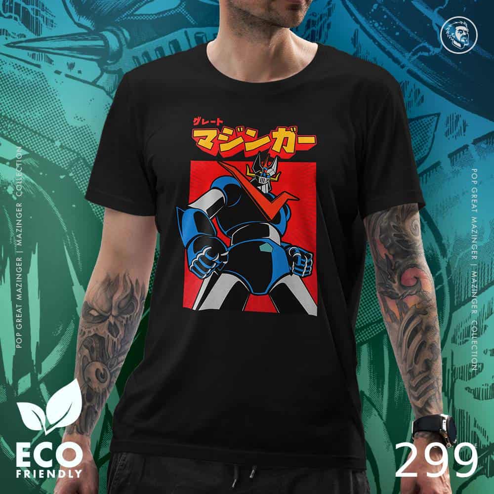 Eco Tshirt | POP Great Mazinger <i class="fa fa-leaf" style="color:#02b620;"></i>