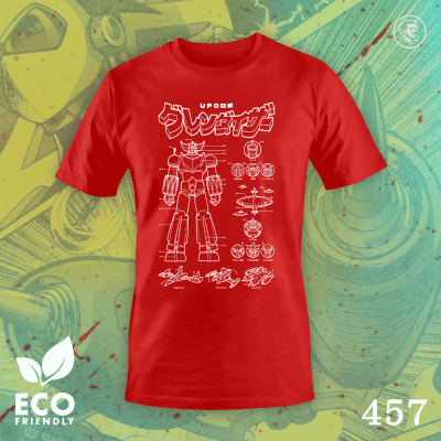Eco Tshirt | Ufo Robot Kit outline <i class="fa fa-leaf" style="color:#02b620;"></i>