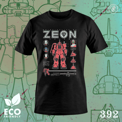 Eco Tshirt | Gunpla Zaku <i class="fa fa-leaf" style="color:#02b620;"></i>